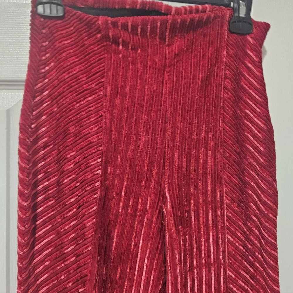 Free People Ribbed Velvet Flare Pants S